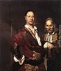 Giovanni Canvas Paintings - Portrait of Giovanni Secco Suardo and his Servant
